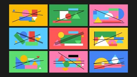 Minimal abstract geometry background Set Stock Illustration