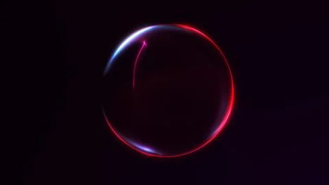 Minimal abstract glowing sphere with smooth red and purple gradient light on Stock Illustration