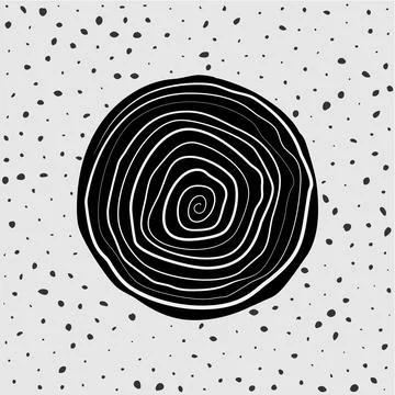Minimal abstract hand drawn background template with spiral イラスト素材