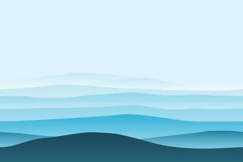 Minimal abstract landscape background with wave pattern Stock Illustration