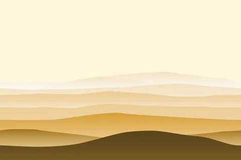 Minimal abstract landscape background with wave pattern Stock Illustration