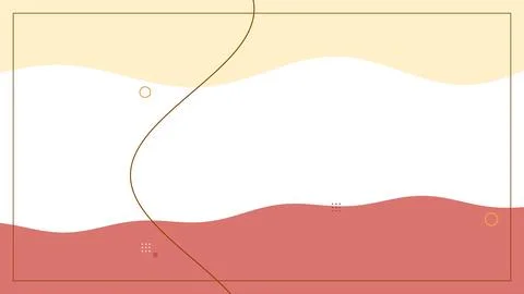 Minimal abstract landscape features cream space with golden sky and muted coral Stock Illustration