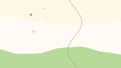 Minimal abstract landscape features soft cream space with pale green rolling Stock Illustration