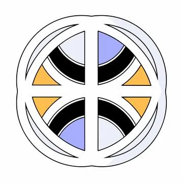 Minimal abstract logo mark representing balance an Stock Illustration