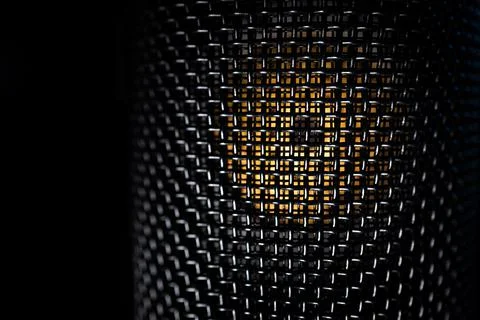Minimal Abstract Macro Closeup of Isolated Large Diaphragm Condenser Micropho Foto stock