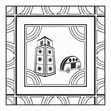 Minimal Abstract Modular Border Set, Flexible Layout Design Elements Stock Illustration