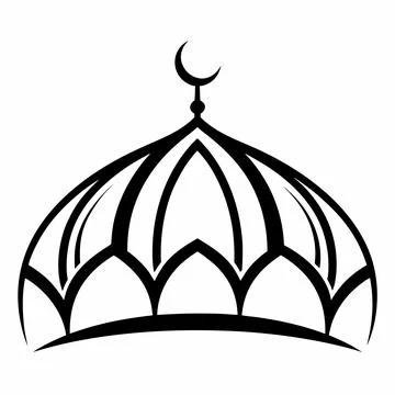 Minimal Abstract Mosque Dome Logo Design Stock Illustration