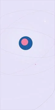 A minimal abstract network design in lavender with a blue and pink circular.. 스톡 일러스트