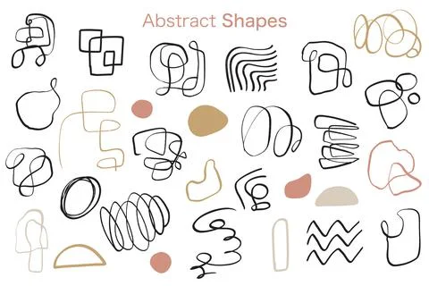 Minimal Abstract organic shapes elements collection Illustrazione stock