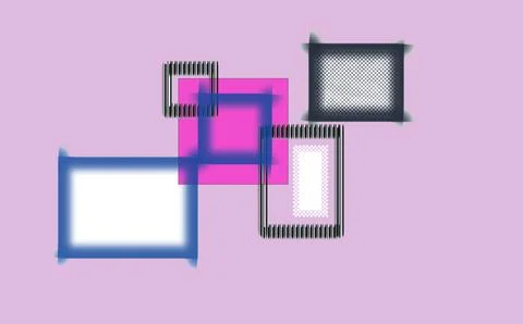 Minimal Abstract Overlapping Square Frames Graphic Design Stock-Illustration