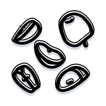 Minimal abstract pebble shapes forming a pattern Stock Illustration