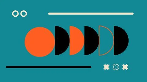 Minimal Abstract Semi-Circles and Bold Background 스톡 일러스트