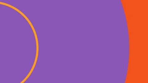 Minimal abstract shape with a large purple area, orange curved arc on the lef Illustrazione stock