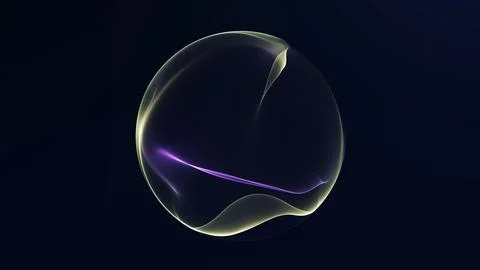 Minimal abstract sphere with soft yellow and purple gradient lighting, clea.. Stock Illustration