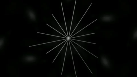 Minimal Abstract Starburst Line Pattern Animation on Dark Background Stock Footage 335604548