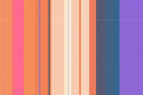 Minimal abstract striped pattern with warm orange, pink, purple, and blue v.. Stock Illustration