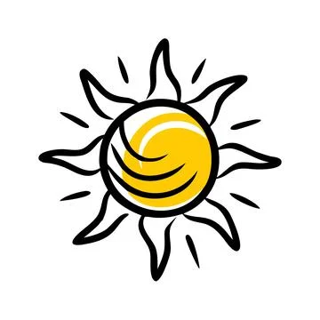 Minimal Abstract Sun Symbol Representing Energy and Optimism Stock Illustration