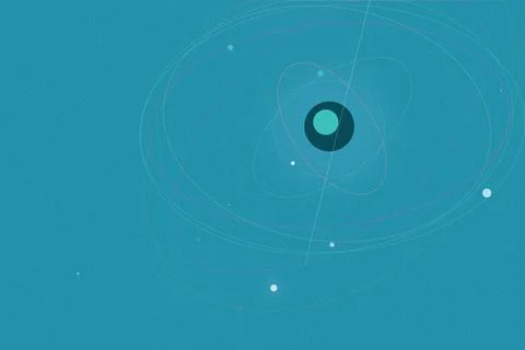 Minimal abstract technology background with teal blue tones, glowing wirefr.. Stock Illustration