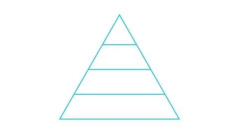 Minimal abstract triangle pyramid with segmented horizontal lines on a clea.. 스톡 동영상 336922070