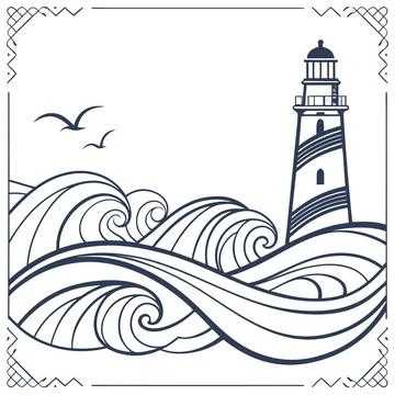 Minimal Abstract Wave Border Set, Flowing Curves Vector Art Stock Illustration