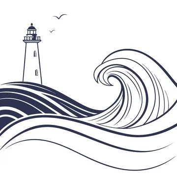 Minimal Abstract Wave Border Set, Flowing Curves Vector Art Illustrazione stock