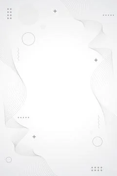 Minimal Abstract White Background with Wavy Line Design and Geometric Shapes Stock Illustration