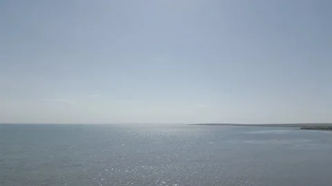 Minimal Aerial View over Vast Kapchagay Reservoir Water Stock Footage 342962582