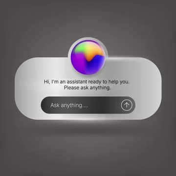 Minimal AI assistant chat interface design with modern layout 스톡 일러스트