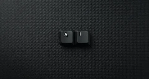 Minimal AI Technology Concept With Keyboard Keycaps Stock-Fotos