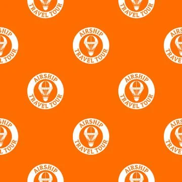 Minimal air balloon pattern vector orange Stock Illustration