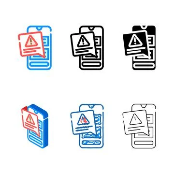 Minimal alert message color icon vector 库存插图