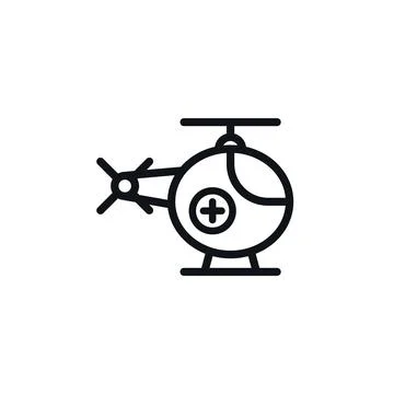 Minimal Ambulance Helicopter Vector Design Stock Illustration