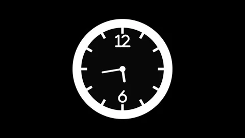 Minimal analog clock with face and hands time and simple modern design anim.. Stock Footage 337180855