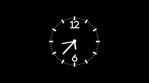 Minimal analog clock face hands and numbers showing a simple time display a.. Stock Footage 337178783