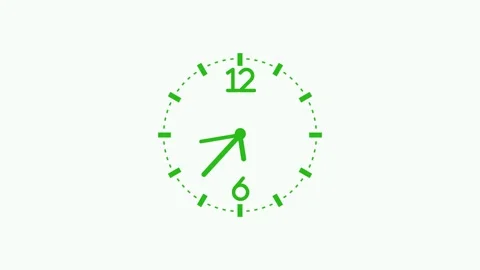 Minimal analog clock face hands and numbers showing a simple time display a.. Stock Footage 337180840