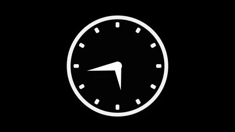 Minimal analog clock face with simple hands and no numbers animation Stock Footage 337178638
