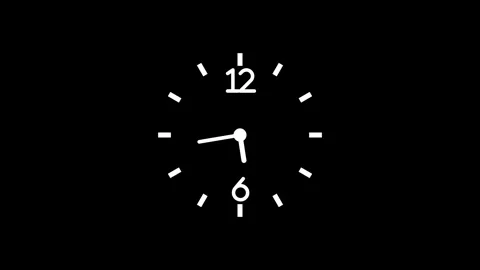 Minimal analog clock face time with clean simple design and copy space anim.. Stock Footage 337180902