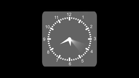 Minimal analog clock icon with numbers and hands animation Stock Footage 336885470