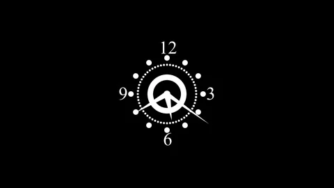 Minimal analog clock icon with numbers showing time and schedule concept an.. Stock Footage 336886599