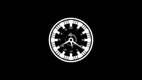 Minimal analog clock with roman numerals animation Vidéo 336886728