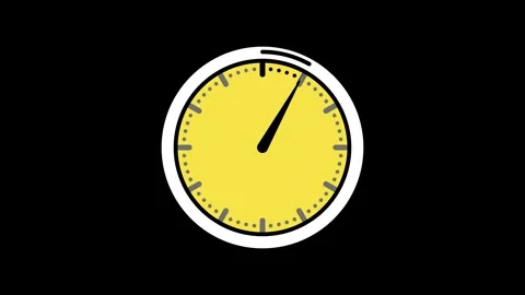 Minimal analog clock with yellow face and ticking hand Stock Footage 305393050