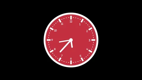Minimal analog wall clock with hands and numbers simple and isolated design.. Stock Footage 337181054