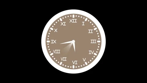 Minimal analog wall clock with hands and numbers simple and isolated design.. Stock Footage 337181059