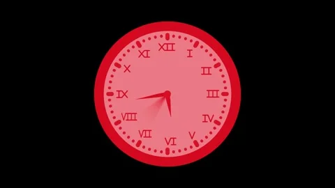 Minimal analog wall clock with hands and numbers simple and isolated design.. Stock Footage 337181066