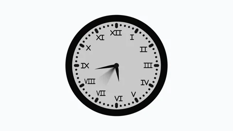 Minimal analog wall clock with hands and numbers simple and isolated design.. Stock Footage 337181093