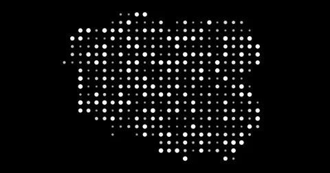 Minimal Animated Dot Map of Poland Stock Footage 311956478