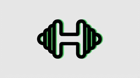 Minimal Animated Dumbbell Line Icon with Transparent Alpha Channel Vídeos de archivo 337376781