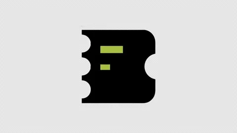 Minimal Animated Line Icon Ticket Voucher Loop with Transparent Background 库存影片 337374960