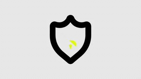 Minimal Animated Shield Lock Line Icon with Transparent Alpha Channel 库存影片 337376757