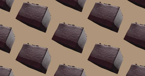 Minimal animation design. 3d chocolate biscuit cake Video stock 143787897